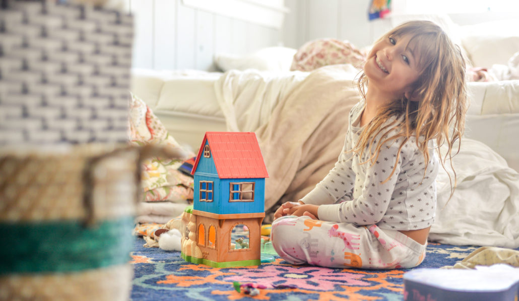 Girl loving her new home provided by foster parents